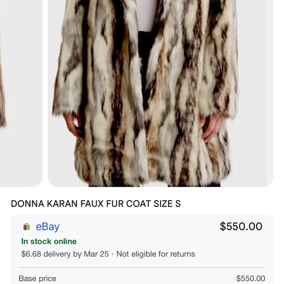 Faux Fur Coat Donna Karan - Picture 4 of 9